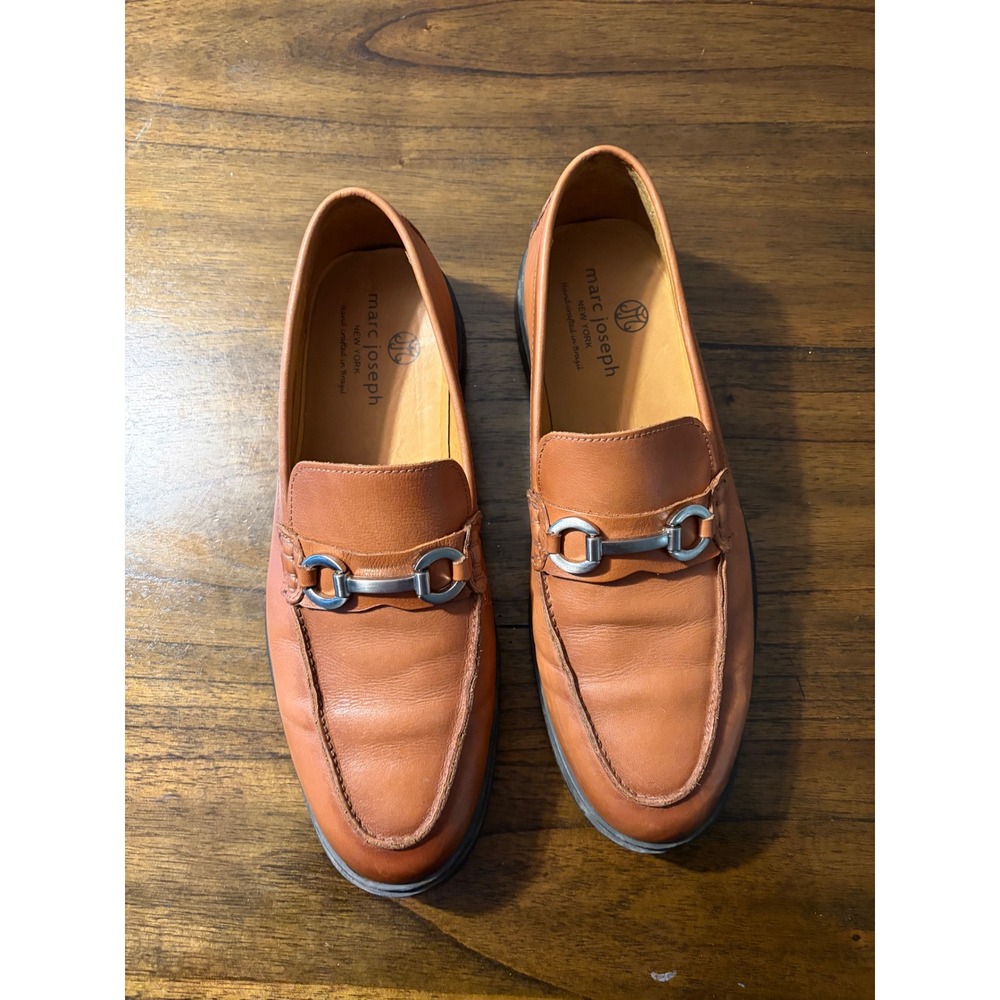 Marc Joseph New York Mens Whiskey Leather Bit Loafers Lug Sole MJ13103WHIS 10